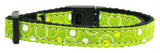 Retro Nylon Ribbon Collar Lime Green Cat Safety