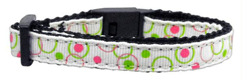 Retro Nylon Ribbon Collar White Cat Safety