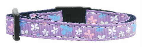 Butterfly Nylon Ribbon Collar Lavender Cat Safety