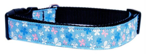 Butterfly Nylon Ribbon Collar Blue Large