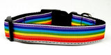 Rainbow Striped Nylon Collars Rainbow Stripes Medium