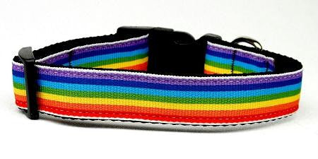 Rainbow Striped Nylon Collars Rainbow Stripes Sm