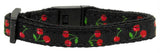 Cherries Nylon Collar Black  Cat Safety