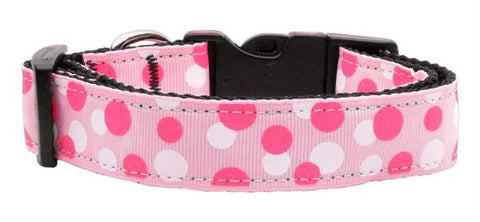 Confetti Dots Nylon Collar Light Pink Large