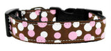 Confetti Dots Nylon Collar Chocolate Medium