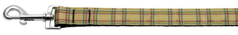 Plaid Nylon Collar  Khaki 1 wide 6ft Lsh