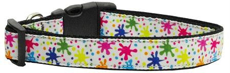 Splatter Paint Nylon Ribbon Collars Medium