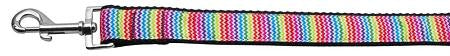 Zigzaggy Rainbow Nylon Ribbon Dog Collars 1 wide 4ft Leash