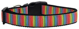 Zigzaggy Rainbow Nylon Ribbon Dog Collars Medium