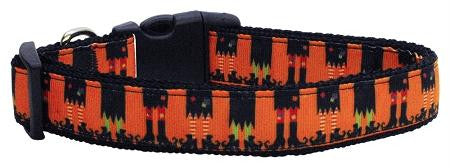 Witches Brew Nylon Ribbon Dog Collars Medium