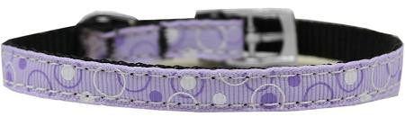 Retro Nylon Dog Collar with classic buckle 3-8" Lavender Size 12