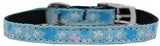 Butterfly Nylon Dog Collar with classic buckle 3-8" Blue Size 10