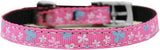 Butterfly Nylon Dog Collar with classic buckle 3-8" Pink Size 10