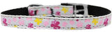 Butterfly Nylon Dog Collar with classic buckle 3-8" White Size 8