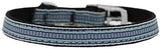 Preppy Stripes Nylon Dog Collar with classic buckles 3-8" Light Blue-White Size 12