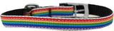 Rainbow Striped Nylon Dog Collar with classic buckles 3-8" Rainbow Stripes Size 8