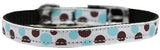 Confetti Dots Nylon Dog Collar with classic buckle 3-8" Baby Blue Size 16