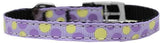 Confetti Dots Nylon Dog Collar with classic buckle 3-8" Lavender Size 10