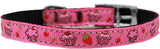 Cupcakes Nylon Dog Collar with classic buckle 3-8" Pink Size 10