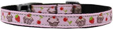 Cupcakes Nylon Dog Collar with classic buckle 3-8" Pink Size 12