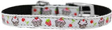 Cupcakes Nylon Dog Collar with classic buckle 3-8" White Size 12