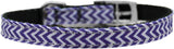 Chevrons Nylon Dog Collar with classic buckle 3-8" Purple Size 10