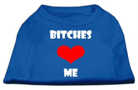 Bitches Love Me Screen Print Shirts Blue Lg (14)