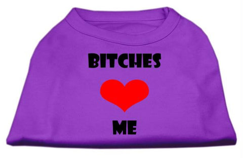 Bitches Love Me Screen Print Shirts Purple Sm (10)