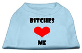 Bitches Love Me Screen Print Shirts Baby Blue XS (8)