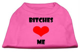 Bitches Love Me Screen Print Shirts Bright Pink XS (8)