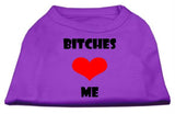 Bitches Love Me Screen Print Shirts Purple XS (8)