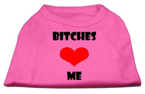 Bitches Love Me Screen Print Shirts Bright Pink XXXL (20)