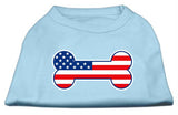 Bone Shaped American Flag Screen Print Shirts  Baby Blue L (14)