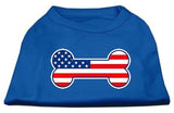 Bone Shaped American Flag Screen Print Shirts Blue Lg (14)