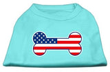 Bone Shaped American Flag Screen Print Shirts  Aqua S (10)