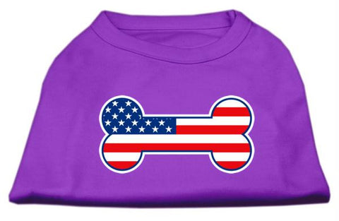 Bone Shaped American Flag Screen Print Shirts  Purple S (10)