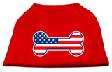 Bone Shaped American Flag Screen Print Shirts  Red XL (16)