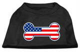 Bone Shaped American Flag Screen Print Shirts  Black XXL (18)