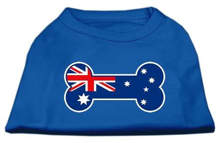 Bone Shaped Australian Flag Screen Print Shirts Blue Lg (14)