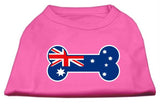 Bone Shaped Australian Flag Screen Print Shirts Bright Pink L (14)