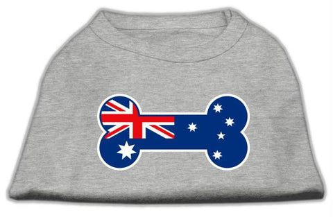 Bone Shaped Australian Flag Screen Print Shirts Grey L (14)