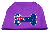 Bone Shaped Australian Flag Screen Print Shirts Purple L (14)