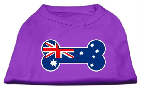 Bone Shaped Australian Flag Screen Print Shirts Purple M (12)