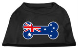 Bone Shaped Australian Flag Screen Print Shirts Black XS (8)