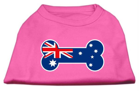 Bone Shaped Australian Flag Screen Print Shirts Bright Pink XS (8)