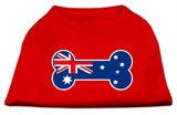 Bone Shaped Australian Flag Screen Print Shirts Red XS (8)