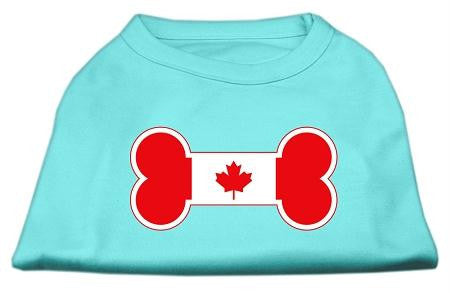 Bone Shaped Canadian Flag Screen Print Shirts Aqua L (14)