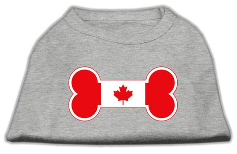 Bone Shaped Canadian Flag Screen Print Shirts Grey L (14)