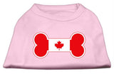 Bone Shaped Canadian Flag Screen Print Shirts Light Pink L (14)