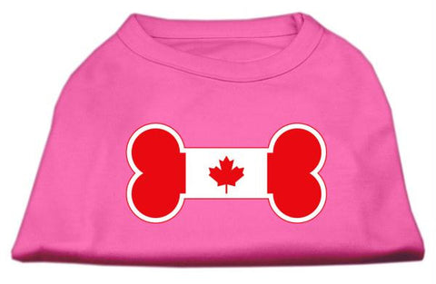 Bone Shaped Canadian Flag Screen Print Shirts Bright Pink M (12)